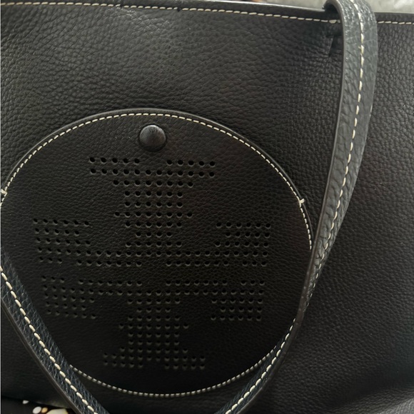 Tory Burch Perforated Leather Logo Tote Bag - Picture 16 of 17